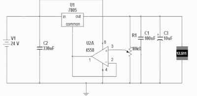 Circuit Adjustable Power Supply Lm7805