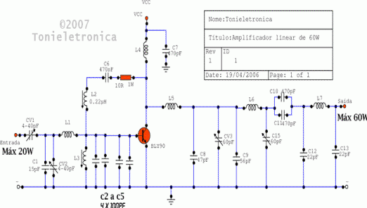 Circuit For Power Linear Rf Amplifier With Bly90