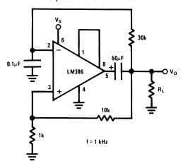 Oscilator Square Wave Using Lm386