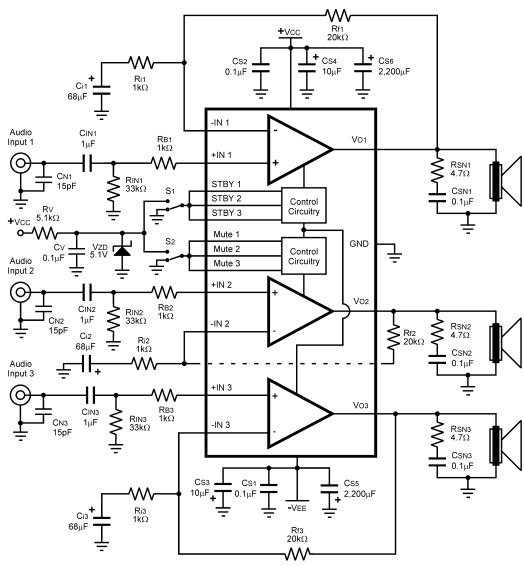 Lm4782 Circuit Audio Power Amplifier Circuit 3X 25W