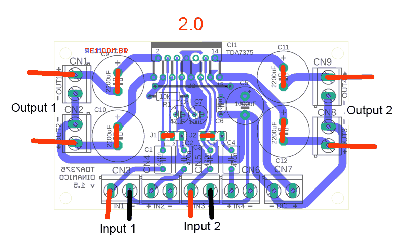 Tda7375 Amplifier Circuit Diagram With Pcb 2.0