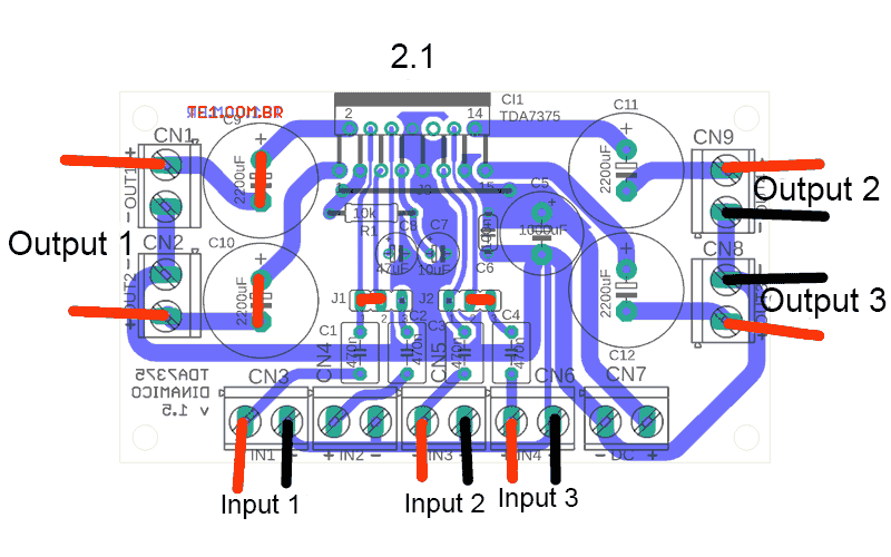 Tda7375 Amplifier Circuit Diagram With Pcb 2.1