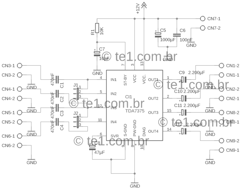 Ic Tda7375 Amplifier Circuit Diagram Schematic