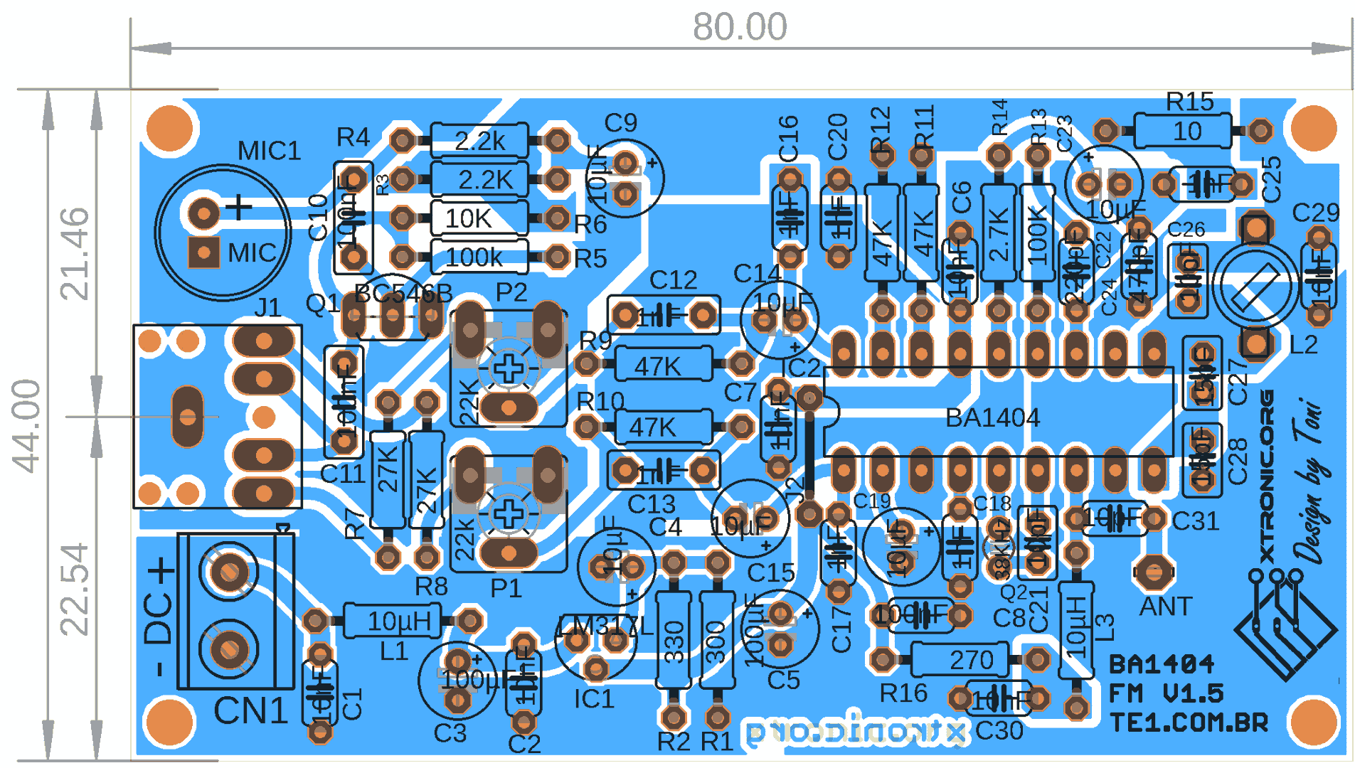 BA1404 Stereo FM Transmitter Circuit Diagram Xtronic