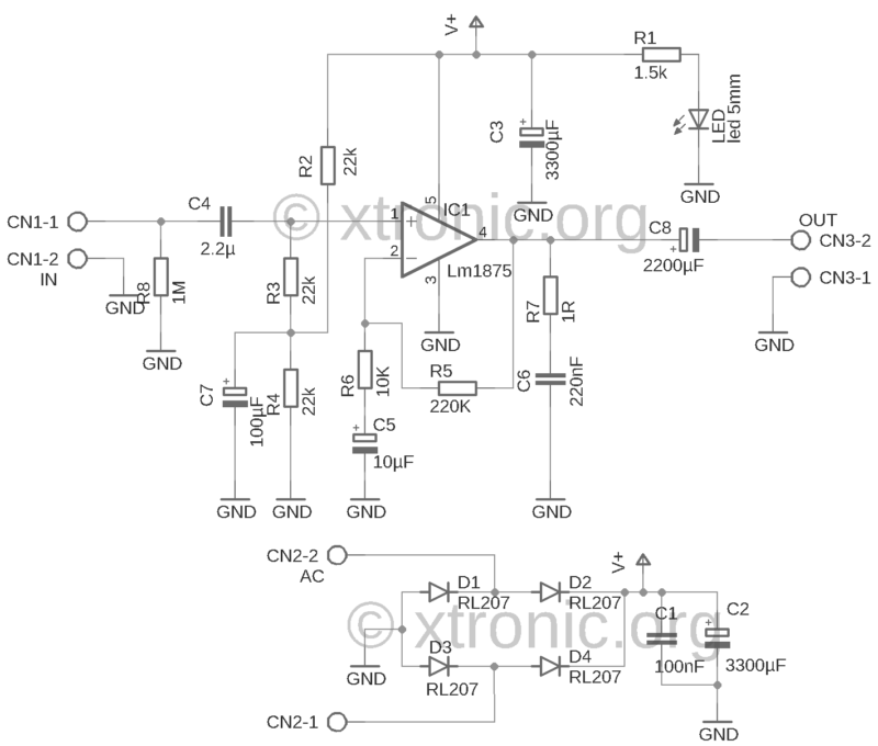Esquema Lm1875 Amplifier, Audio, Circuits, Lm1875 12V, Lm1875 Btl, Lm1875 Dual Power Supply, Lm1875 Gc, Lm1875 Ic, Lm1875 Kit, Lm1875 La, Lm1875 Otl, Lm1875 Pcb, Lm1875 Vs Lm3886, Power Amplifier, Stereo Lm1875T Amplifier Circuit Lm1875 30W