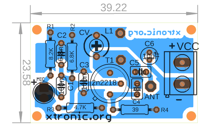 Fm Transmitter Pcb Layout Board Component View