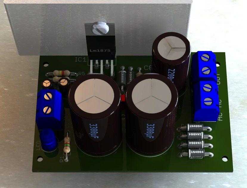 Circuit Of Power Audio Amplifier Lm1875 20W