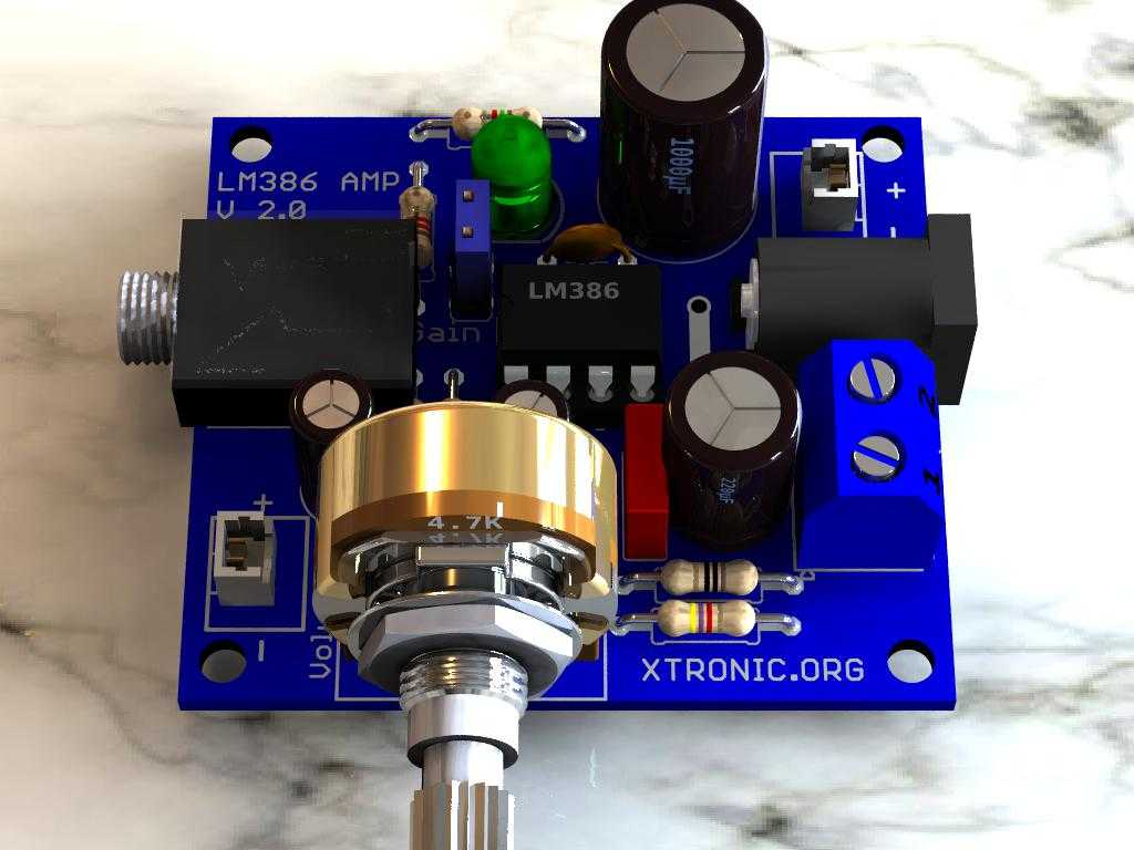 lm386 audio amplifier circuit board 3d