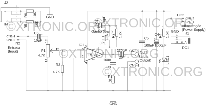 Lm386 Audio Amplifier Circuit Diagram Schematic