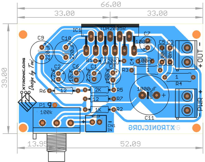 Printed Circuit Board Component View, Pcb Ic Tda2005 Amplifier Circuit Diagram Btl Schematic