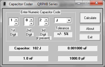 Download CapCoder - capacitance in microfarads, nanofarads and picofarads tolerance for numeric code capacitor