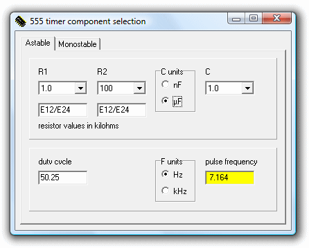 555 Component Selection 555 Timer Component Selection Download 555 Timer Component Selection 1 Calculator, Download Downlaod 555 Timer Component Selection