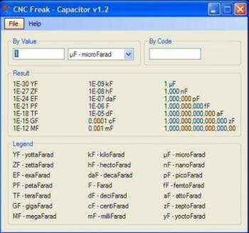 Download CNC Freak Capacitor 1.2 conversion pF uF, nF