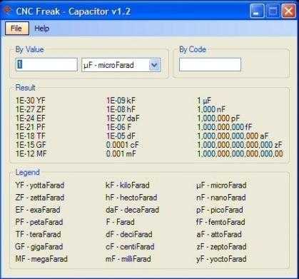Download Cnc Freak Capacitor 1.2 Conversion Pf Uf, Nf