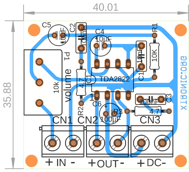 Amplifier-Tda2822-Board-Pcb-Layout