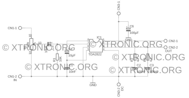 Circuit Diagram Tda2822 Mono Amplifier Circuit Bridge 2W