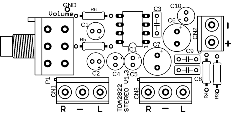 Printed Circuit Board Pcb Component Silk Tda2822 Amplifier Circuit Diagram Stereo 2X 1W