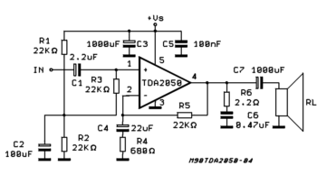 Schematic Of Amplifier With Tda 2050