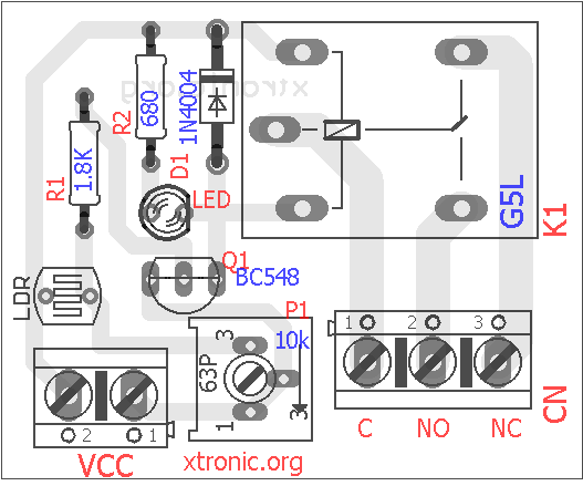 Light Sensor Circuit Layout Ldr Circuits, Light / Led, Power Supply Module Circuit Light Sensor With Ldr (Light Dependent Resistor)