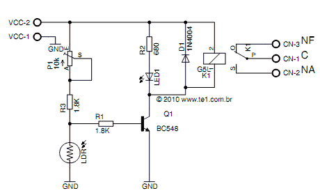 Schematic Of The Shadow Sensor Circuit With Ldr