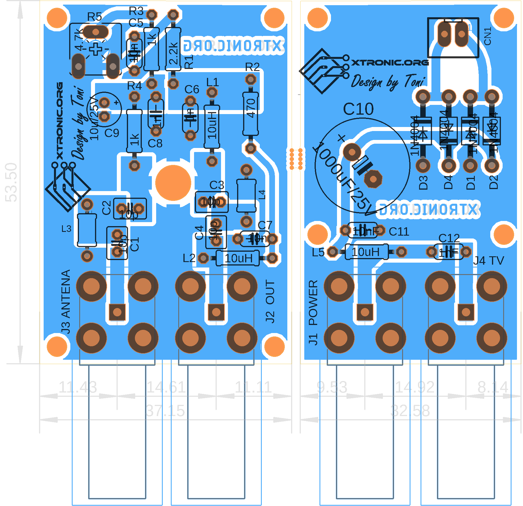 Dtv-antenna-amplifier-parts-placement_2sc3358 PCB Layout For Wideband