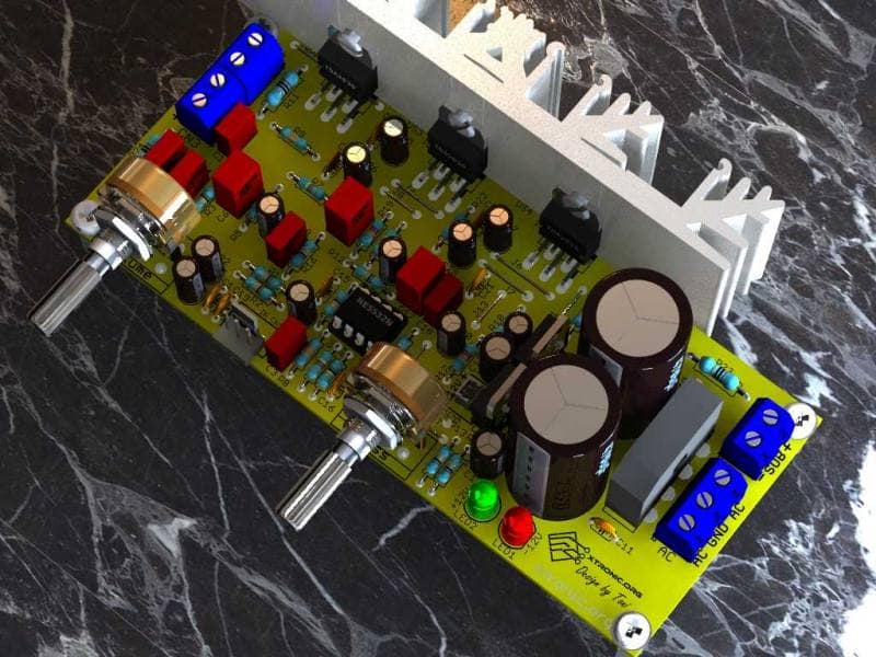 Circuit Power audio Amplifier with TDA2030 2.1 Chanell - 3 x 18 Watts - Subwoofer - Complete With PCB suggestion and power supply
