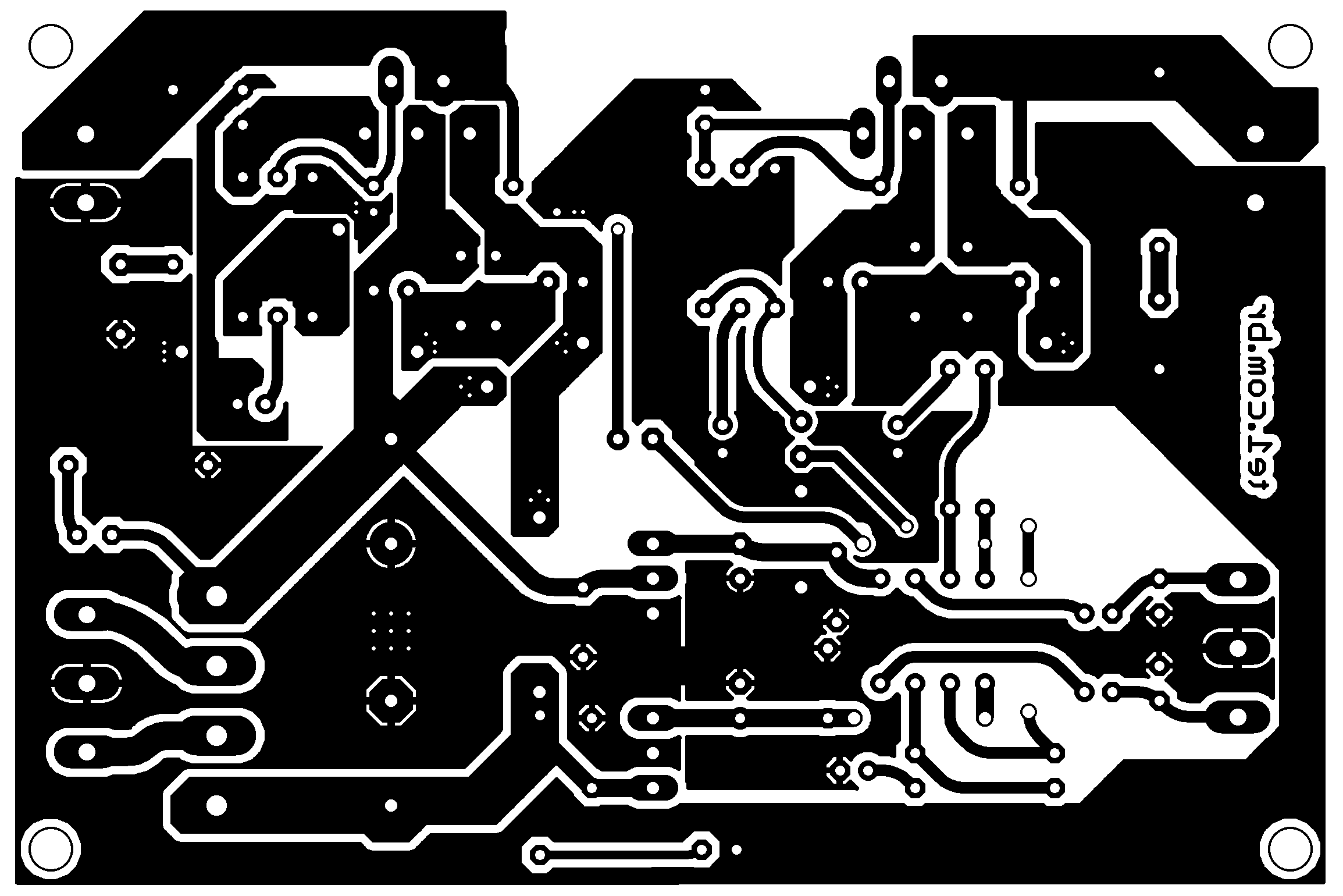 Lm1875-amplifier-stereo-pcb Board Copper Bottom Side - Xtronic.org