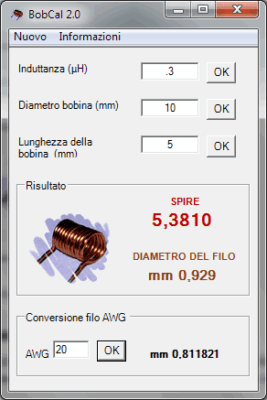 Download Bobcalc 2.0 Simple air Coil Calculator