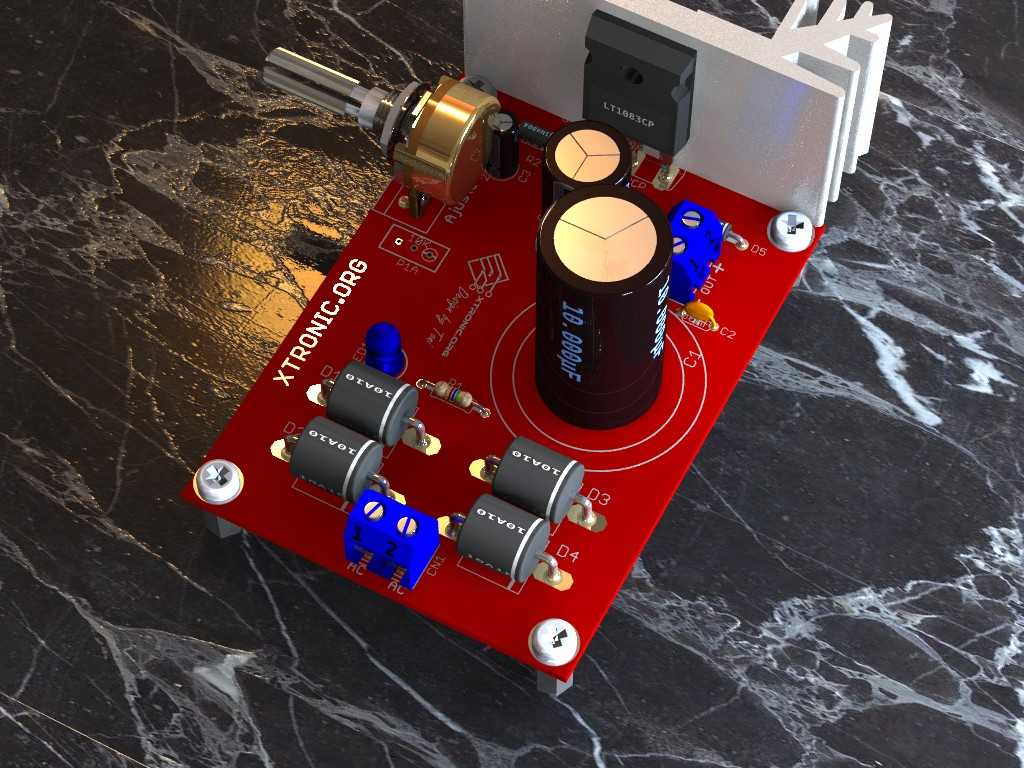 LT1083 module power supply 3D board