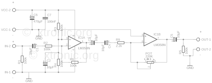 Preamp Circuit Audio Preamplifier Ic Lm358 Dual Op Amp