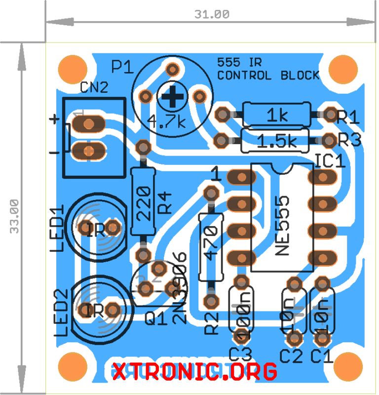 Pcb Component View Tv Remote Control Jammer Circuit 555 Ir Remote Block