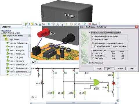 Download Yenka educational modeling tools - electronic projects, and PIC or PICAXE programs, and produce 3D PCB layouts