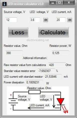 Glad perforere talentfulde Download LED Resistor Calculator For Windows V1.0 - Xtronic