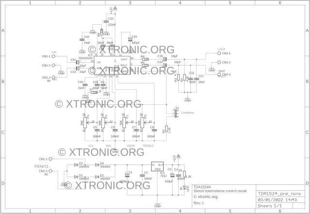 Tda1524A Tda1524 Tone Control Circuit Diagram