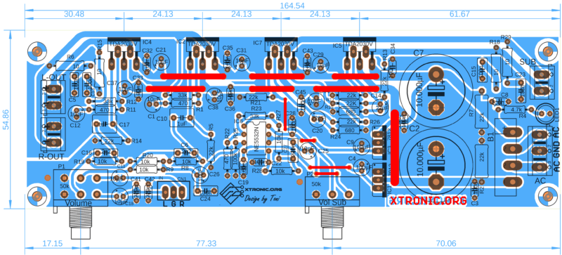 Pcb Component View Tda2030 2.1 Amplifier Board Subwoofer Circuit Diagram