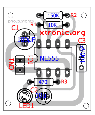 Pcb Layout Component Fake Car Alarm Circuit 555 Led Flash