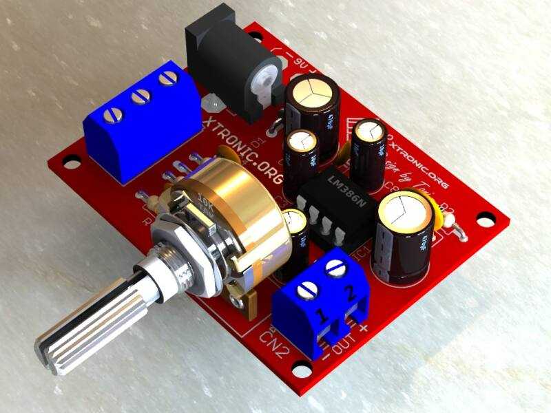 Circuit LM386 Audio RF Probe Amplifier Signal Tracer 3D board