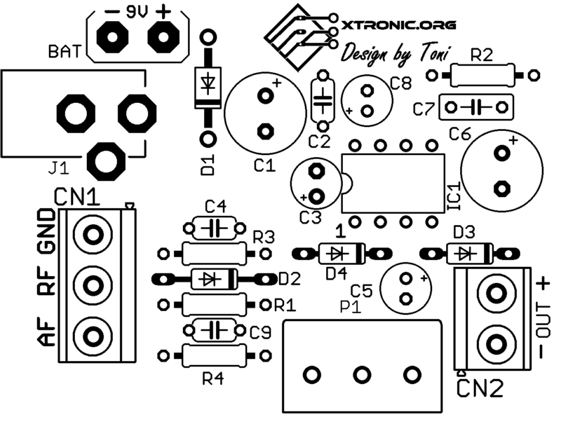 Circuit Lm386 Audio Rf Probe Amplifier Pcb Silk