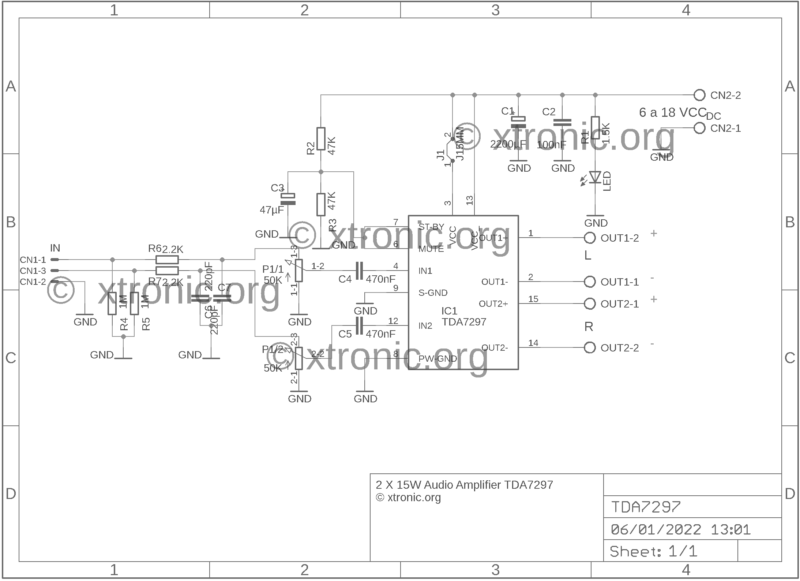 Tda7297 Amplifier Circuit Diagram Stereo Board Schematic