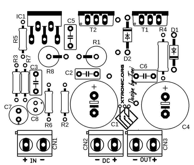 Tda2030 + Transistors Bd908/Bd907 – 18W Amplifier Pcb Component Silk