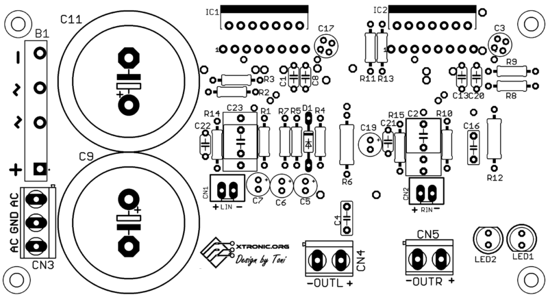 Power Audio Amplifier Stereo Ic Tda7293 Pcb Silk