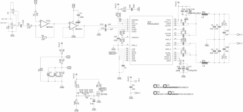 Tpa3116D2 Amplifier Board Circuit Diagram