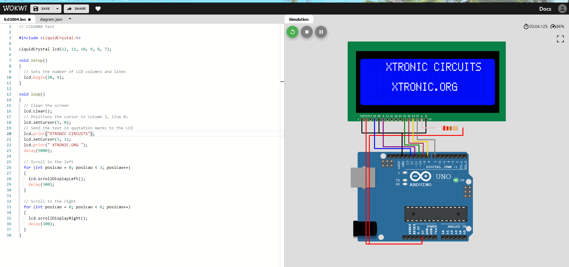 Wokwi online simulator Arduino Electronic