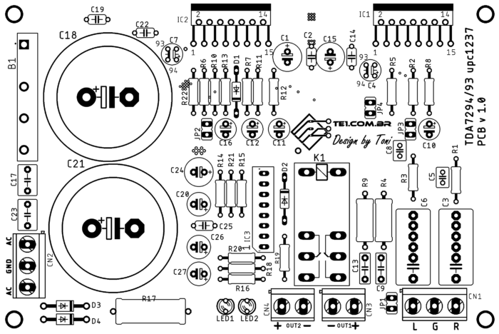 Amplifier Tda7294 Or Tda7293 With Upc1237 Protection Pcb Silk