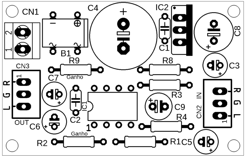Preamplifier Circuit Diagram With Op-Amp Pcb Silk