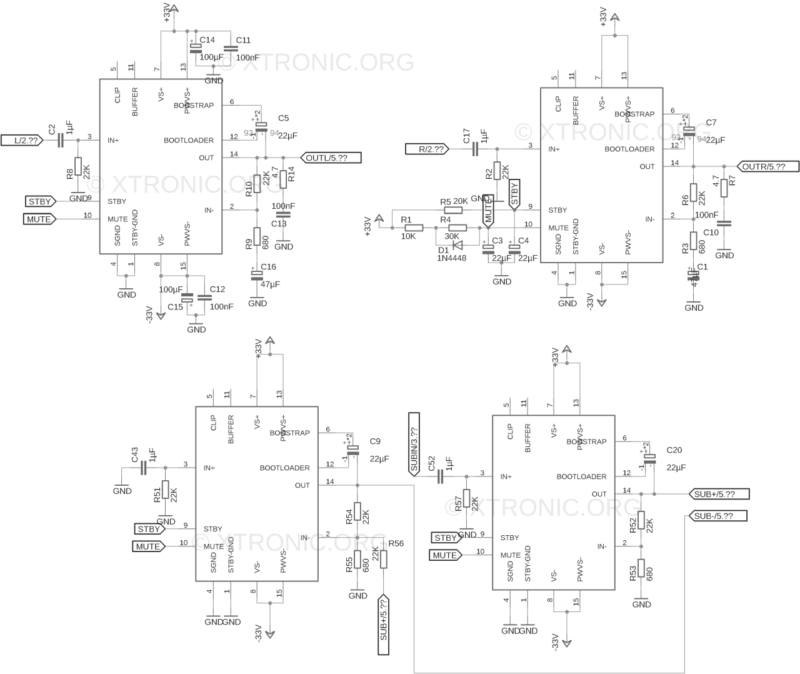 Tda7294 2.1 Tda7293 2.1 Power Amplifier Circuit