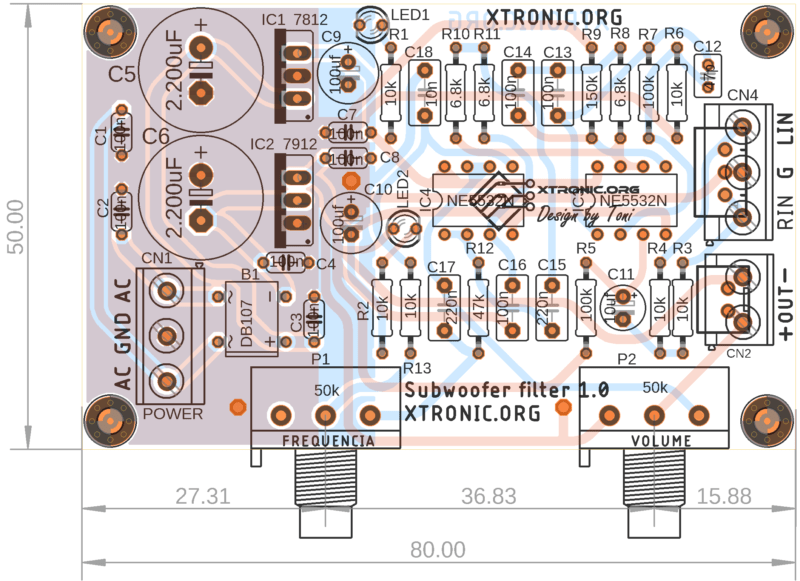 Subwoofer Preamp Board Bass Component View