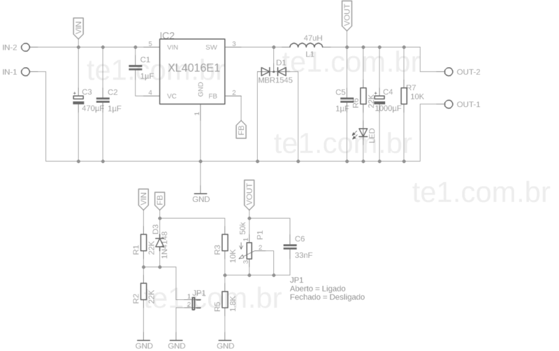 Xl4016 Step-Down Dc-Dc Converter 8A Schematic