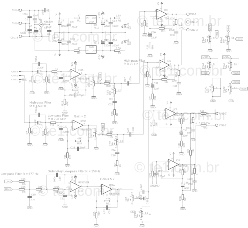 Schematic Tda2030 2.1 Lm1875 2.1 Amplifier