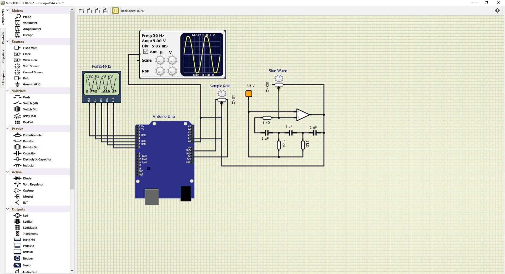 SimulIDE real-time electronic circuit simulator
